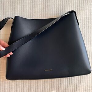 Mansur Gavriel Blue Leather Hobo Shoulder Bag